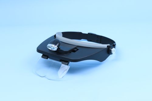 Plastic Adjustable Head Worn Magnifier, Color : Black for Clinical