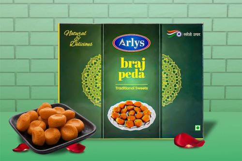 Arlys Braj Peda Sweet 200 Gm, Packaging Type : Box