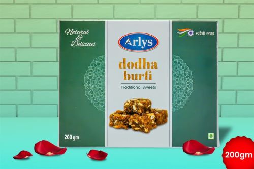 Arlys Dodha Barfi Sweet 200 Gm, Packaging Type : Box