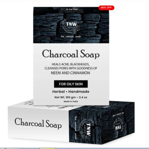 Cinnamon Charcoal Handmade Soap, Color : Black, Packaging Type : Bar