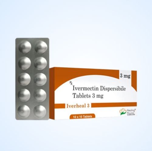 Healing Pharma Iverheal 3 Mg Tablets, Packaging Size : 10X10