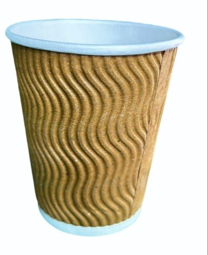 Greenleaf Tableware 300ml Brown Ripple Paper Cup, Shape : Round