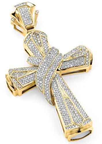 Mens Holy Cross Diamond Pendant Casual Wear