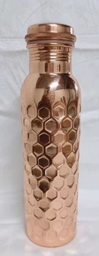 900 Ml Hammered Copper Water Bottle 7x7x26.7 Cm