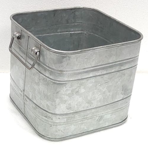 Plain Galvanize Iron Square Indoor Planter 18.5x17x15.5 Cm