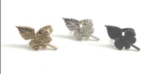Leaf Design Aluminum Napkin Ring, Color : Multicolor 4.5X4.5X8.2 Cm