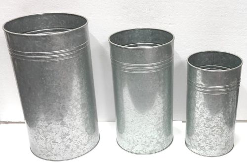 Set of 3 Iron Round Indoor Planter