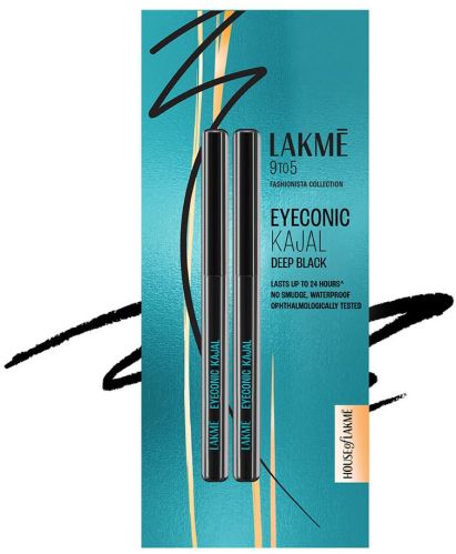 Lakme Kajal, Color : Black, Packaging Type : Plastic Packet