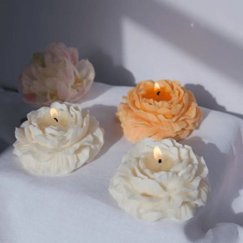 Polished Soya Wax Rotch Velvet Peony Candle, Color : Yellow
