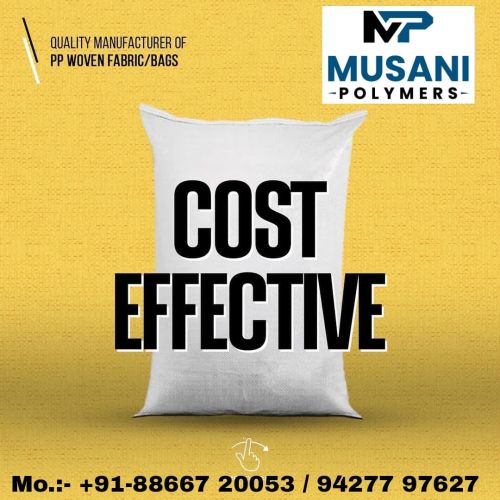 Plain Polypropylene Musani Polymers PP Woven Sacks, Color : White