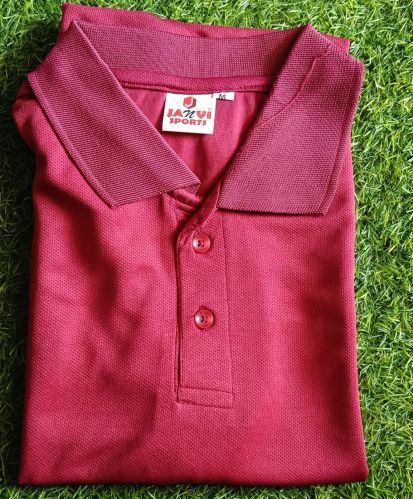 Printspot Collar Neck Advance Fabric Mens Red Polo Sports T Shirt