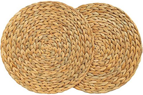 Plain Kauna Grass Dining Table Mat, Color : Light Brown Multisizes