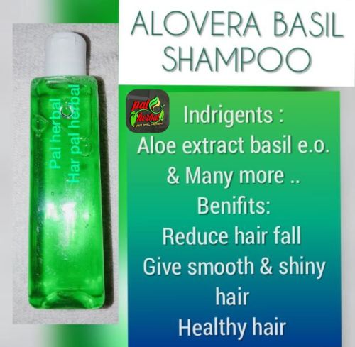 Herbal Aloe And Basil Shampoo, Color : Green, Form : Liquid