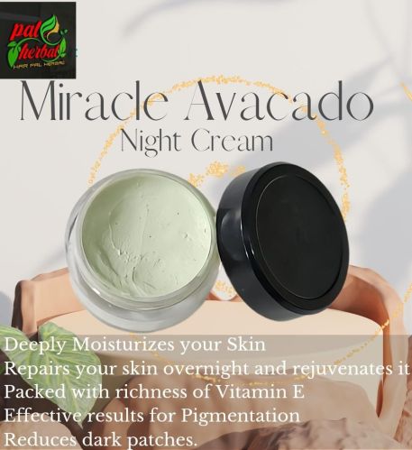 Herbal Miracle Avocado Night Cream, Color : White for Skin Care