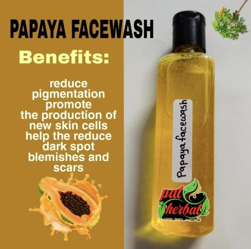 Herbal Papaya Face Wash, Color : Yellow, Form : Liquid