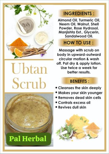 Herbal Ubtan Scrub, Form : Paste, Packaging Type : Jar