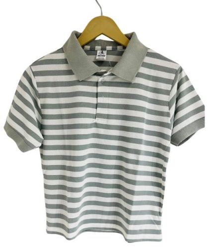 Cotton Collar Stripped T-shirt M