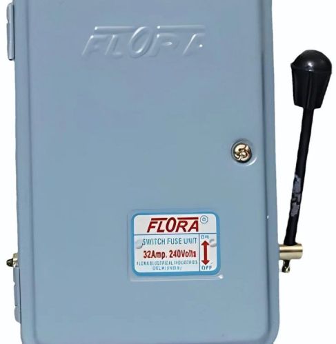 Mild Steel 32 A Flora Main Switch, Color : Grey