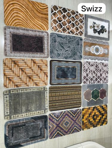 Printed Cotton Swizz Floor Mat, Color : Multicolor Multisize