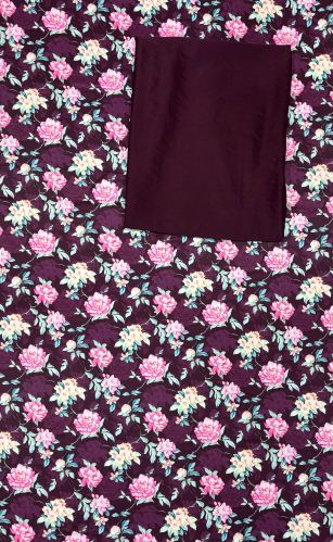 Floral Marigold Flower Printed Fabric, Width : 44, 48, 58 Inches