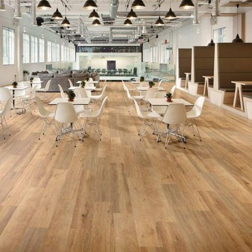 Plain Polished Office Wooden Flooring, Color : Brown Antique