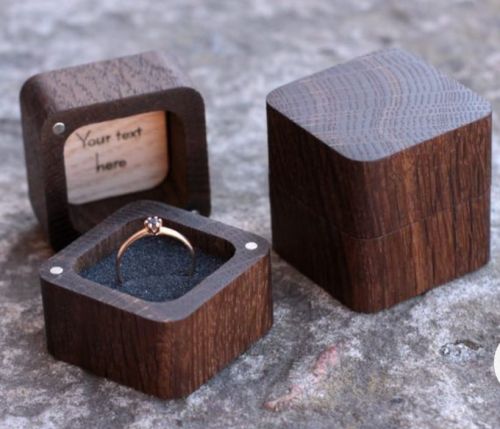 Wooden Ring Box, Color : Brown Fordable