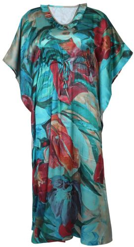 V Neck Ladies Printed Kaftan, Color : Multicolor Xl & Xxl