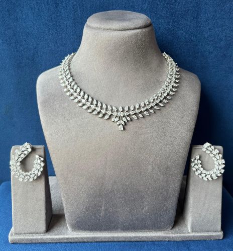 Beautiful Necklace Set, Color : Silver Party Wear
