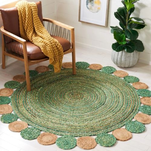 Gooky Goods Printed Round Boho Decor Natural Fiber Rugs