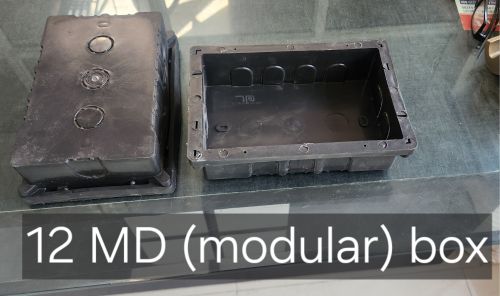 Plain Black 12 Modular PVC Concealed Box, Color : Grey