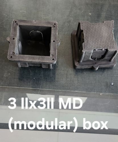 Grey 3 X 3 Modular PVC Concealed Box