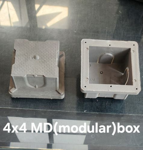 Grey 4 X 4 Modular PVC Concealed Box