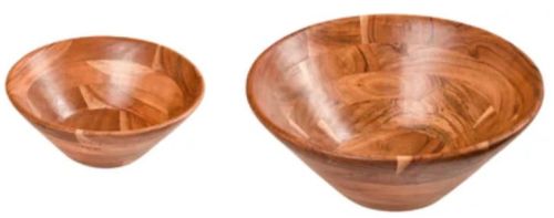 Plain Brown Wooden Salad Bowl, Shape : Round