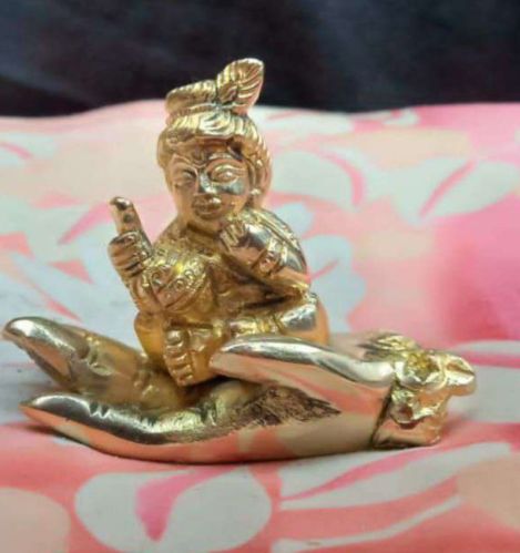 Polished Brass Baby Shree Krishna Statue, Color : Golden for Worship