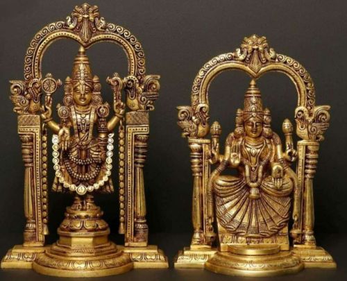 Brass Lord Balaji & Padmavathi Ji Statue