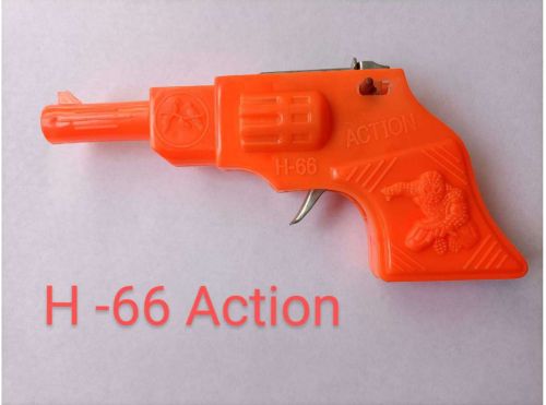 Polished H-66 Plastic Diwali Cracker Toy Gun, Color : Orange