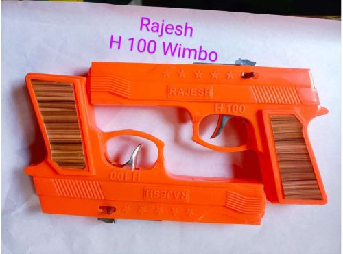 Polished Plastic H100 Orange Diwali Cracker Toy Gun for Kids Playing