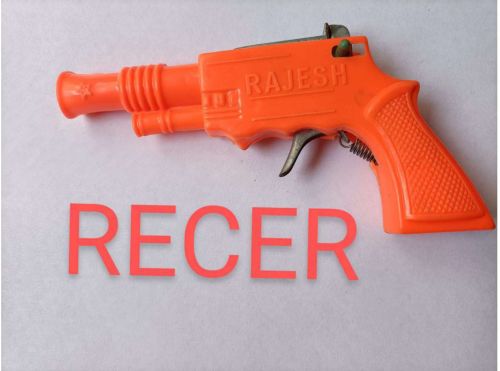 Polished Recer Plastic Diwali Cracker Toy Gun, Color : Orange