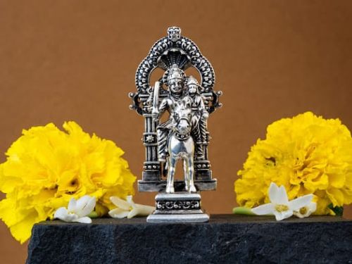 Polished 925 Sterling Silver Tirupati Balaji Murti for Worship Use