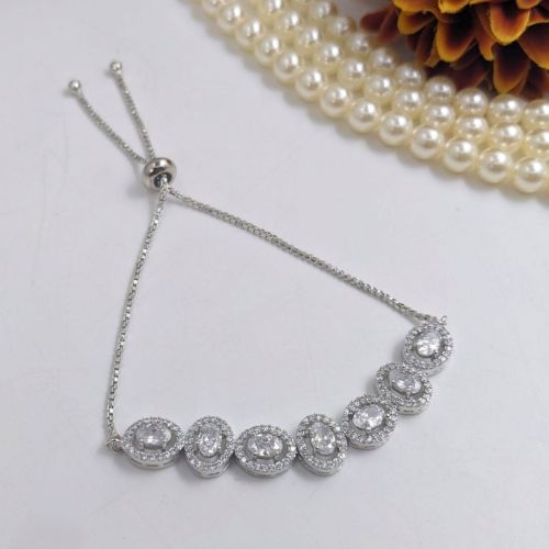 Polished Ladies Modern Silver Designer Bracelet Party Wear