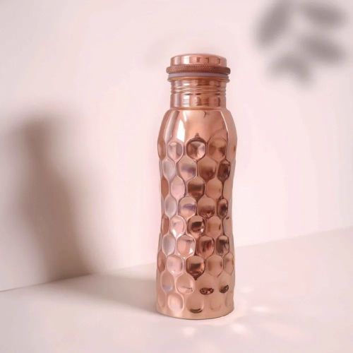 750 Ml Diamond Hammered Copper Bottle, Cap Type : Screw Cap