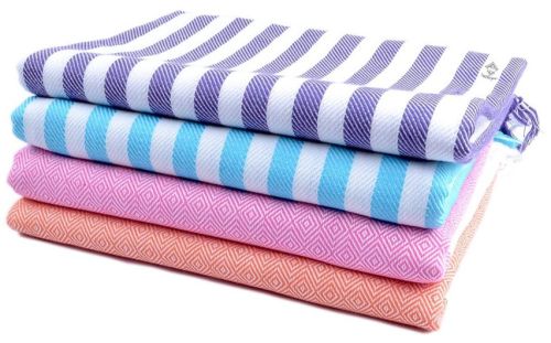 Stripped Bamboo Turkish Bath Towel, Color : Multicolour Multiisizes