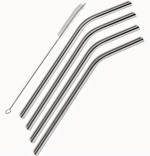 Plain Bent Shape Steel Drinking Straw