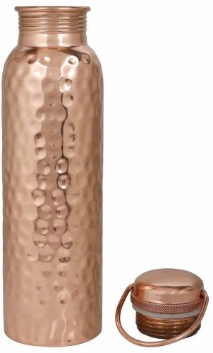 1 Litre Hammered Copper Bottle, Capacity : 1000 mL for Drinking Water