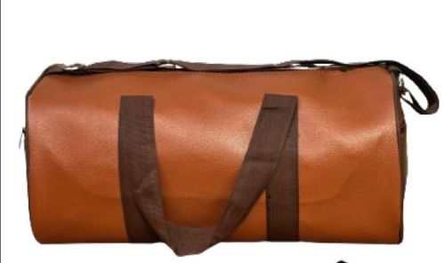 Plain Brown Leather Gym Bag