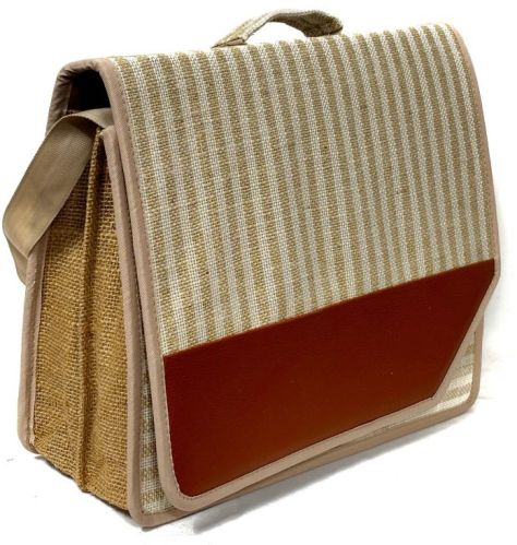 Red Jute Laptop Bag, Color : Green 15X16X5 Inch
