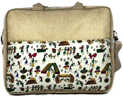 Stylish Printed Laptop Jute Bag, Color : Multicolor