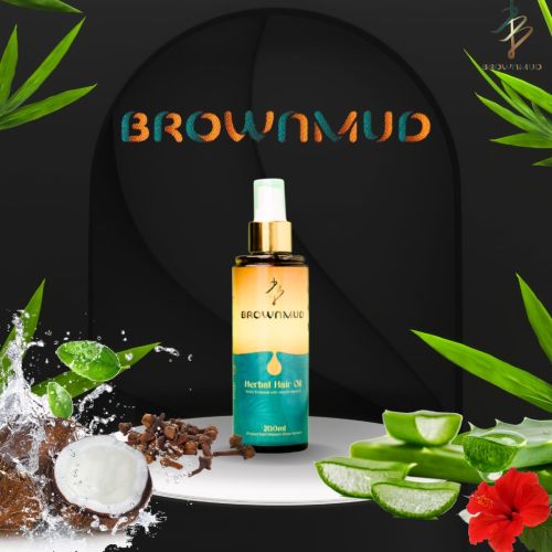 Brownmud Herbal Hair Oil, Form : Liquid