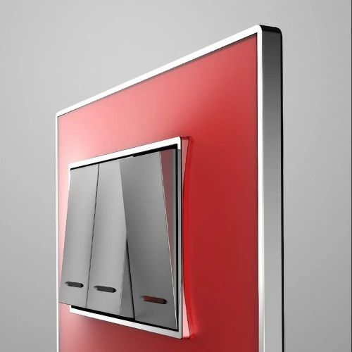 Polished Polycarbonate Goldmedal Curve Modular Switch, Color : Red