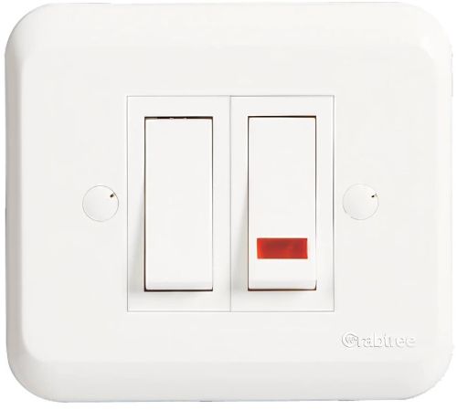 Glossy Polycarbonate Havells Crabtree Modular Switch, Color : White